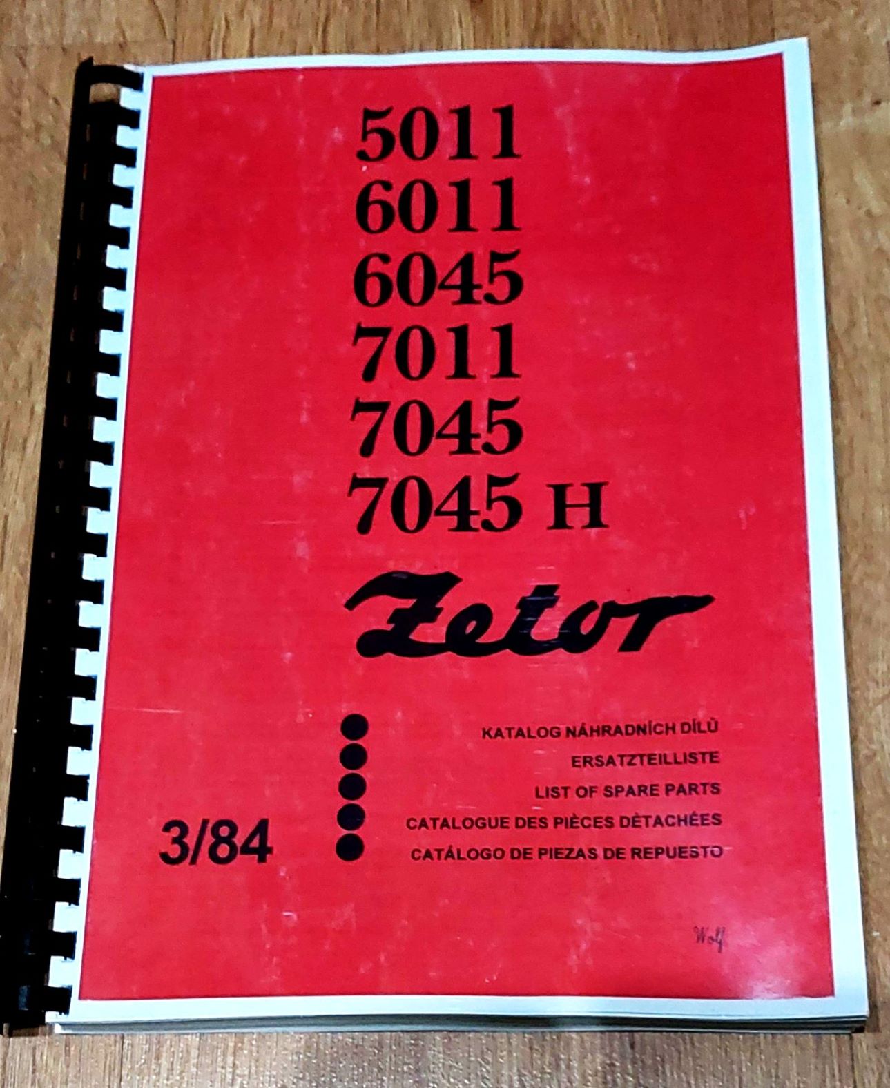 ZETOR 5011, 6011, 6045, 7011, 7045  Katalog nahradnych dielov